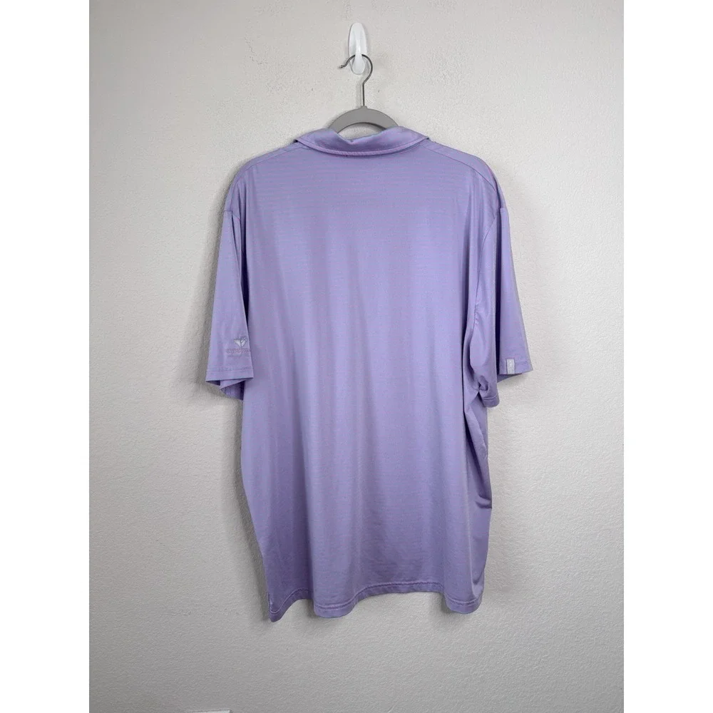 RLX Ralph Lauren Striped Golf Polo Shirt Men's XL Pink Blue Wicking Valley Brook